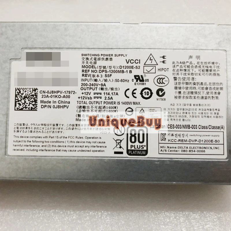Для DELL C5000 C8000 1400W Питание D1200E S2 DPS 1200MB 1 B 01CNYW 0FRVCP|Блоки питания для компьютеров| |