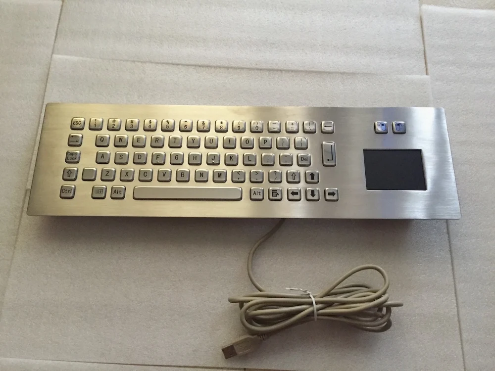 Промышленная компьютерная клавиатура с USB и тачпадом, 65 клавиш Передняя панель монтажная металлическая клавиатура, IP65 Stianless стальная киоск клавиатура