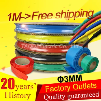 

1meter/lot 2:1 3MM Heat Shrink Tube Tubing Sleeving Wrap Wire Cable Kit High Quality