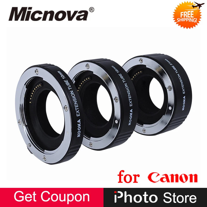 

Aluminum Alloy Metal 10mm 16mm 21mm Extension Tube Set for Canon EOS M3 M5 M6 M10 M100 Mirrorless Auto Focus TTL Exposure Lens