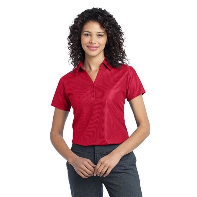 Port Authority L512 Ladies Vertical Pique Polo T-Shirt Classic Red - 3XL
