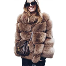 Куртка из искусственного меха с длинными рукавами меховой жилет меховой Manteau Femme зимняя новая шуба женская шуба из искусственного лисьего меха воротник-стойка