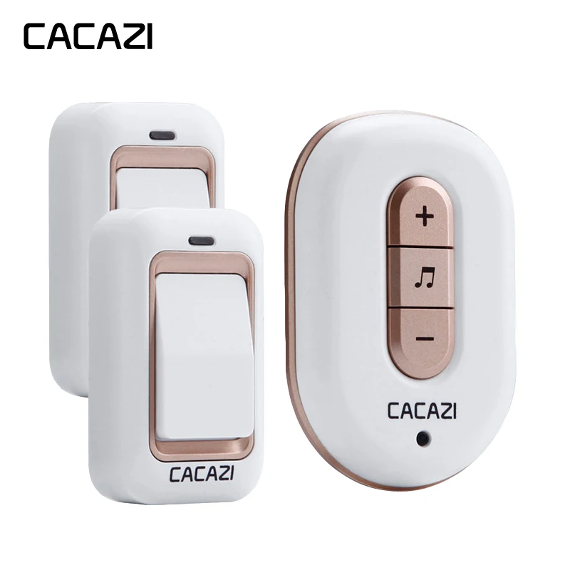 

Cacazi Self Powered No Batteries Smart Doorbell Waterproof Wireless Remote EU US UK Plug 38 Songs 120m Remote 110V-240V