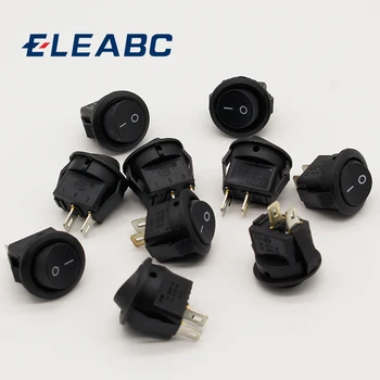 

5* Small Round Black 2-Pin 2-Files 3A/250V 6A/125V Rocker Switch Seesaw Power Switch