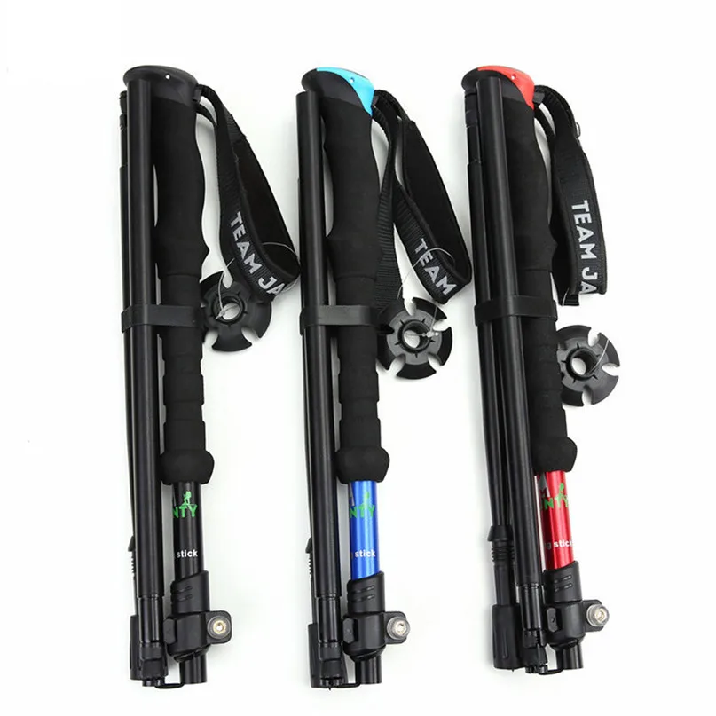 Alpenstocks Trekking Polo Hike Walking Stick Nordic Walk Cane Aluminum Ski Camp Telescopic Baton Outdoor Camping Equipment #3J#F (8)