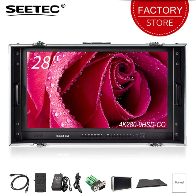 SEETEC 4K280-9HSD-CO 28'' Pro Broadcast LCD Monitor 4K UHD 3840x2160 HDMI 3G SDI DVI Input Carry on Director for CCTV Monitoring 1