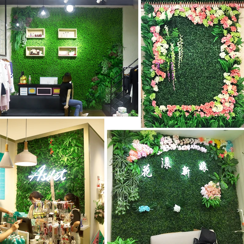 Artificial Grass Lawn Turf Simulation Plants Landscaping Wall Decor Green Plastic Lawn Door Shop