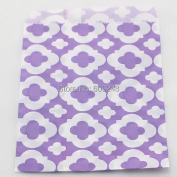 

100pcs Mixed Colors Wedding Buffet Candy Treat Lilac Mod Patterned Paper Party Favor Gift Bags for Kids