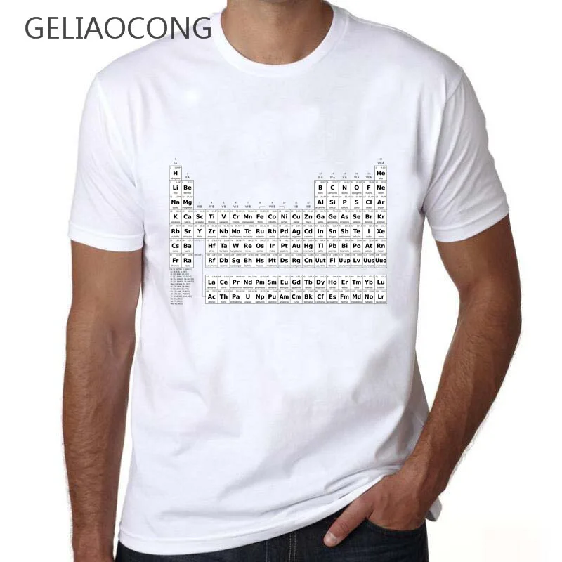 Geliaocong 2017 творческая Прохладный Geek Периодическая таблица химических ELE Для мужчин