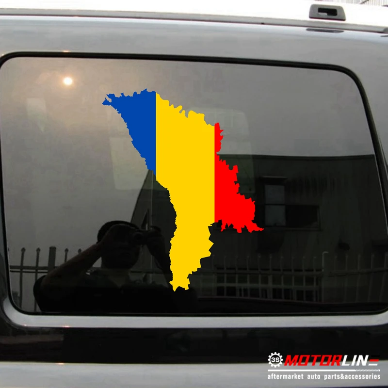 

Moldova Map Decal Sticker Car Vinyl Outline Silhouette Moldovan tricolor