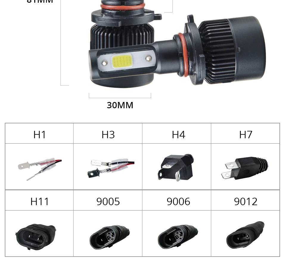 H7 LED Car Headlight 4300K H4 LED Mini Auto Lamp HB3 HB4 9005 9006 IP65 72W 8000LM 6500K DRL Fog Light 12V 24V Car Headlamp Bulb (12)