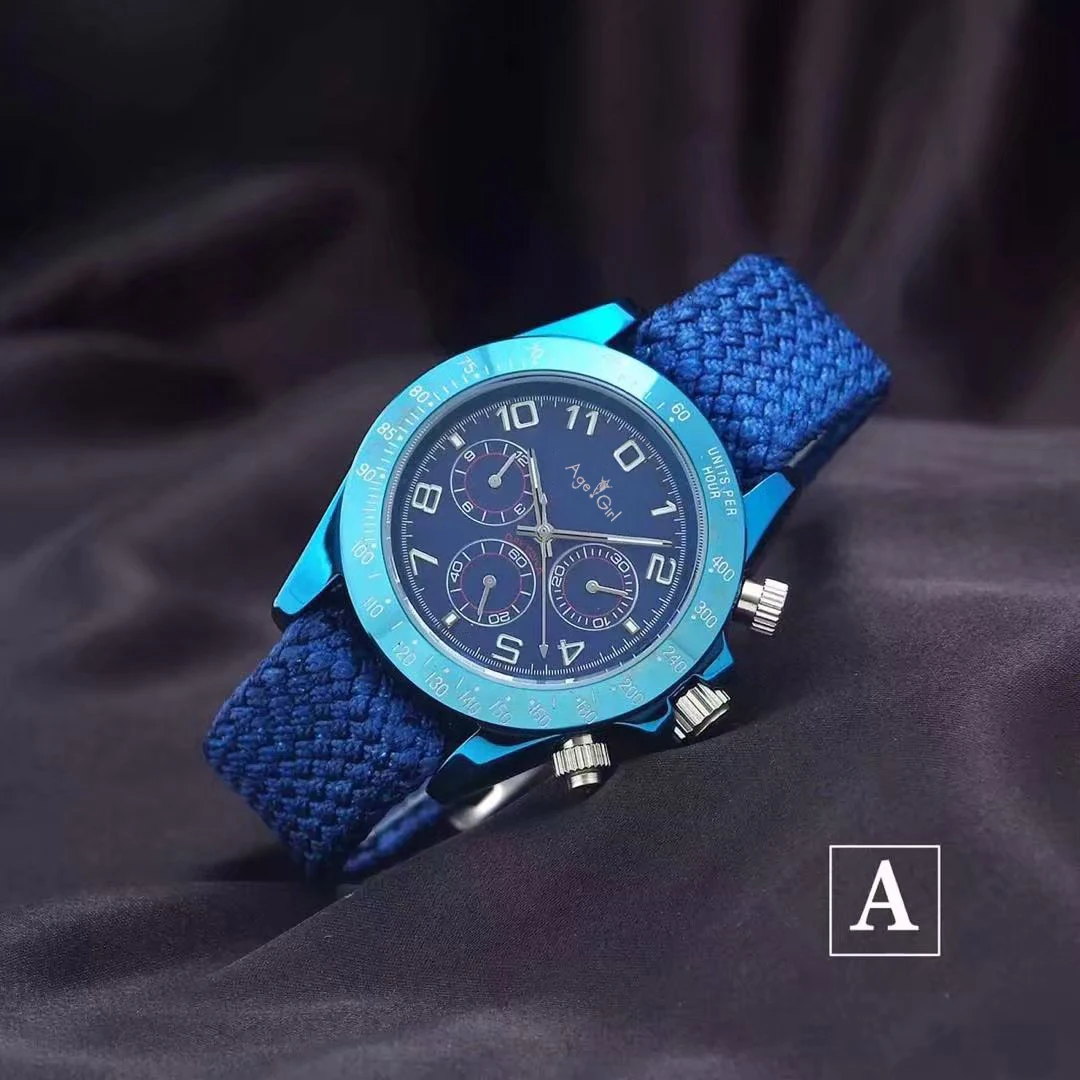 

Luxury Brand New Men Automatic Mechanical Blue Platinum Canvas Fabric Stainless Steel Sapphire Daytona Sports Limited Watch AAA+