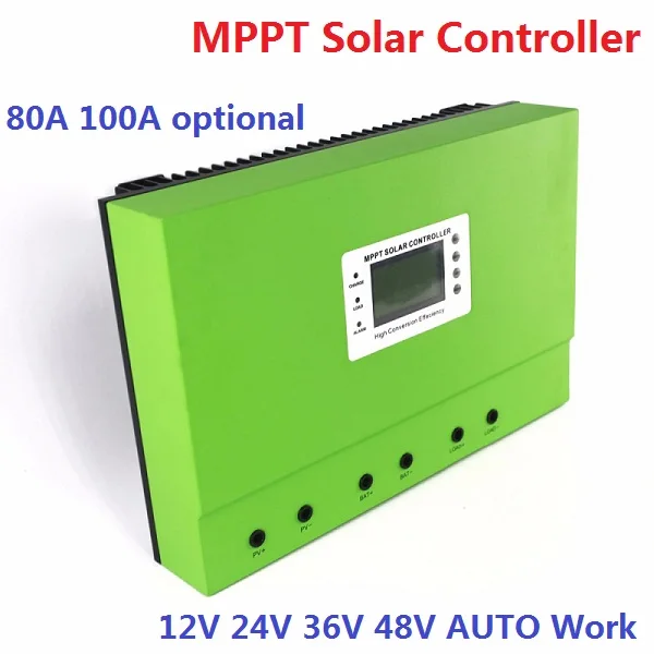 

LCD mppt solar controller 12V 24V 48V auto work 100A PV regulator charge Sealed Lead Acid Vented Gel NiCd Lithium 5KW