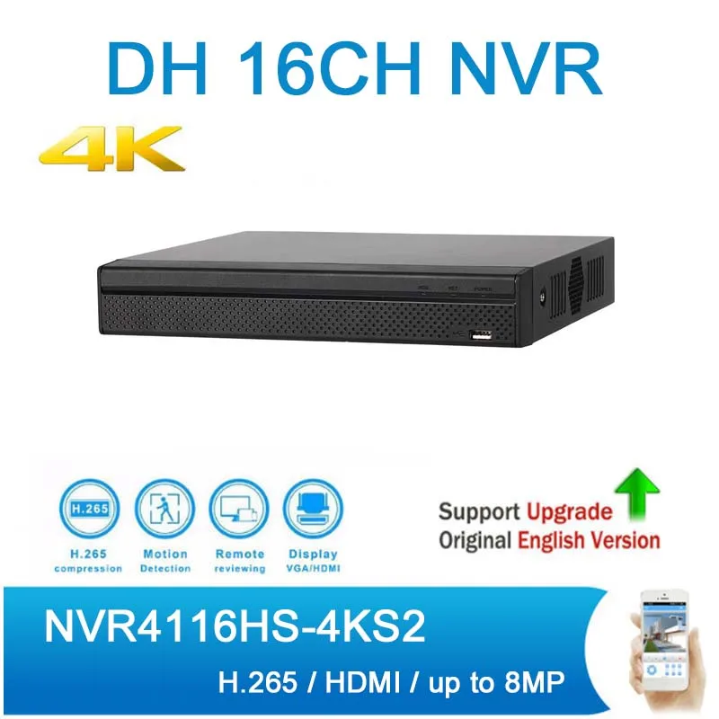 

Original DH 16 Channel NVR NVR4116HS-4KS2 H.265 4K Security CCTV Network Video Recorder max 8MP resolution