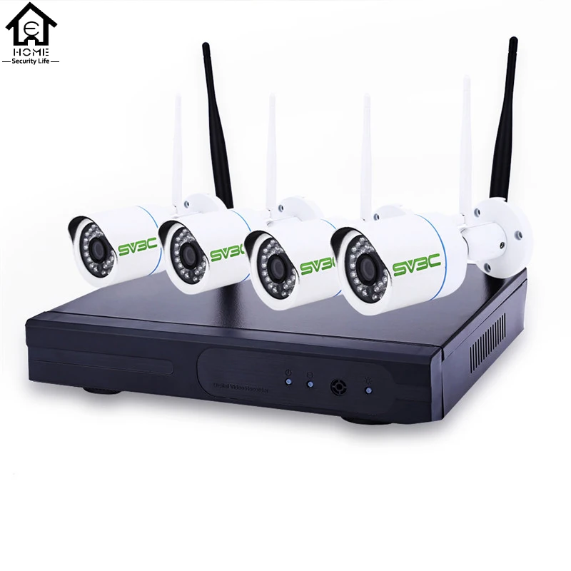  4CH Wireless NVR Kit P2P 720P HD Outdoor IR Night Vision Security IP Camera WIFI CCTV System Home Surveillance System Set 