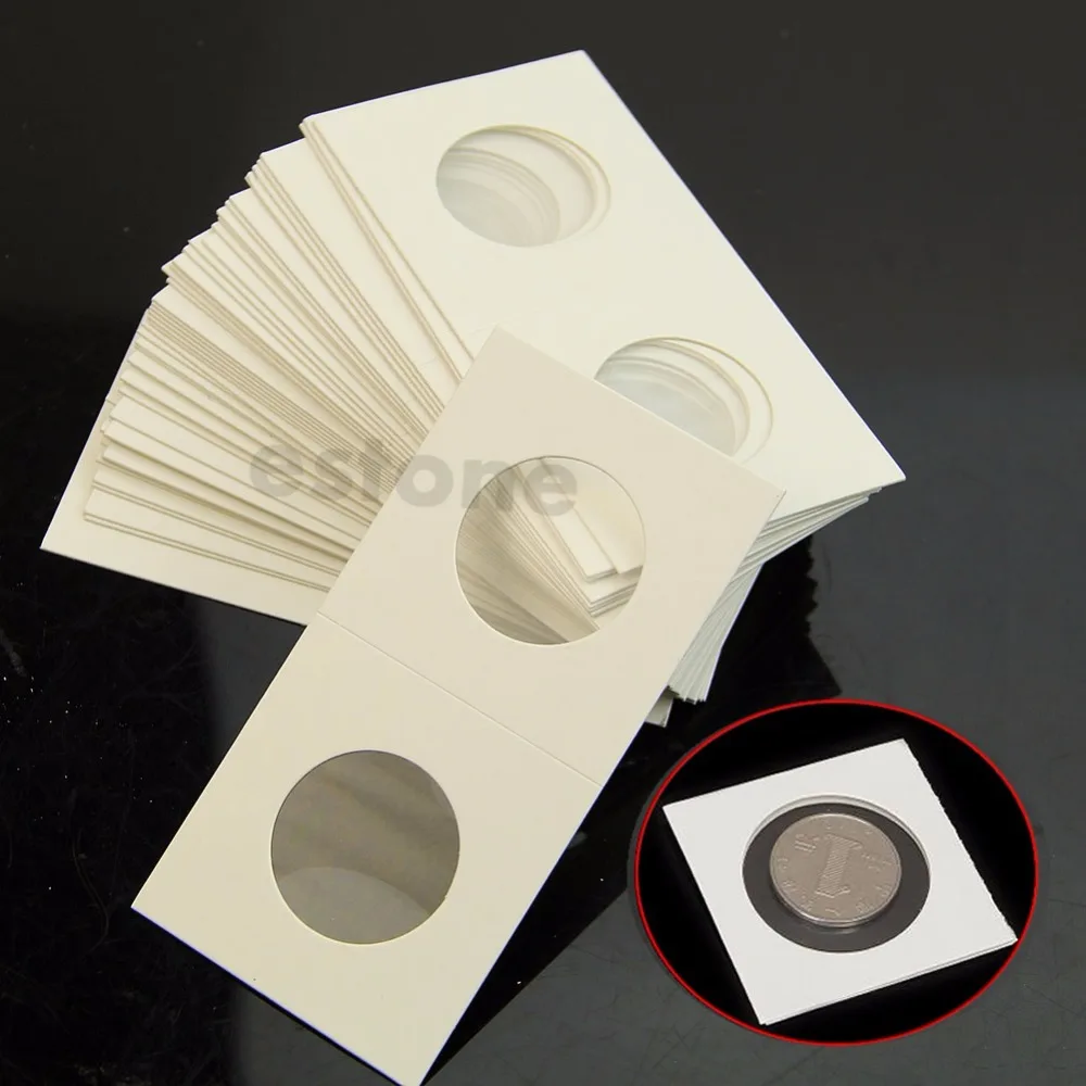 

50pcs 17.5mm40mm Coin Holders Storage Clip case paper bags Flip 2x2 Flips Paper Boards Coin Collection Home Decor