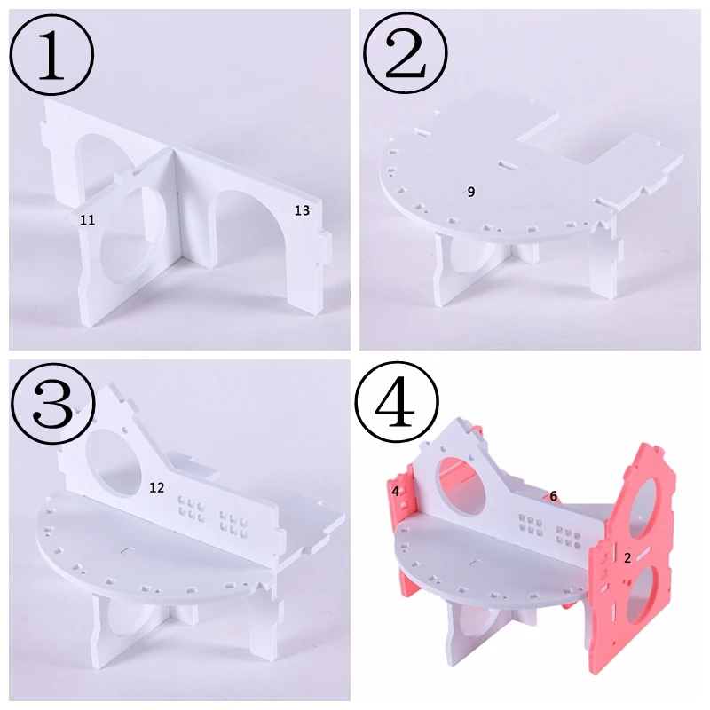 Wooden House Guinea Pig Mice Stairs Cockloft Small Pet Playing Watching Stage Wooden Cages Hamster  (12)