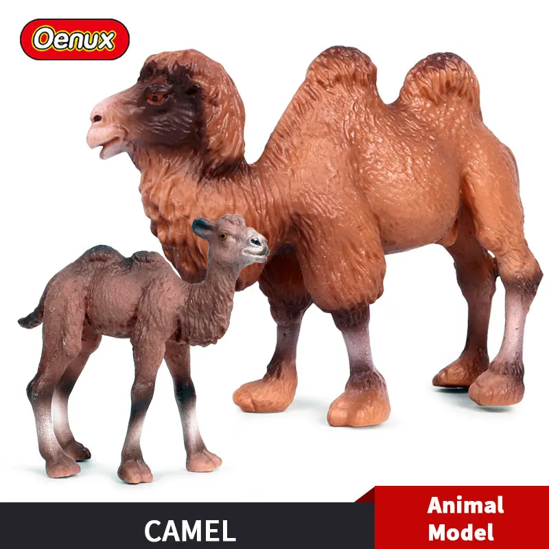 

Oenux Simulation Wild Desert Animals Bactrian Camel Model Action Figures High Quality Solid PVC Camels Animal Figurines Kids Toy