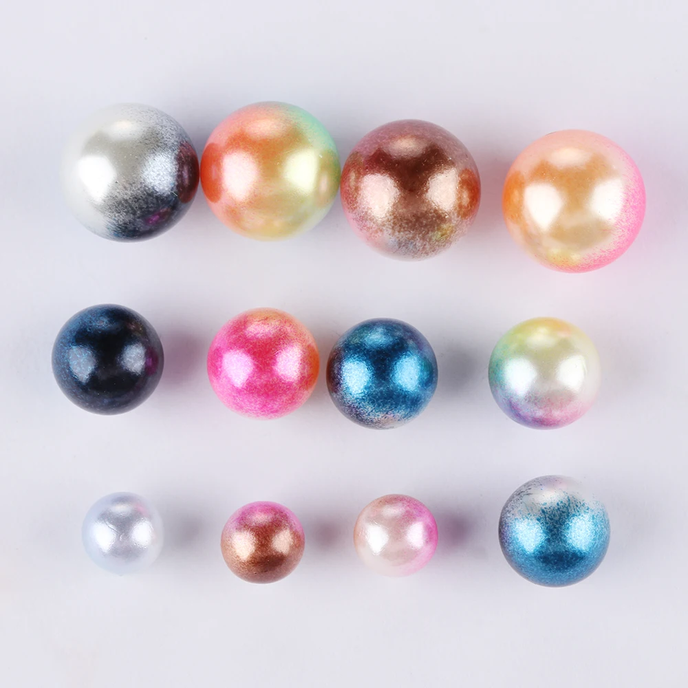 250PCS Multi Size No Holes Imitation Pearls Round Garment Beads DIY Craft Scrapbook Clothing Nail Art Decor Sewing Accessaries