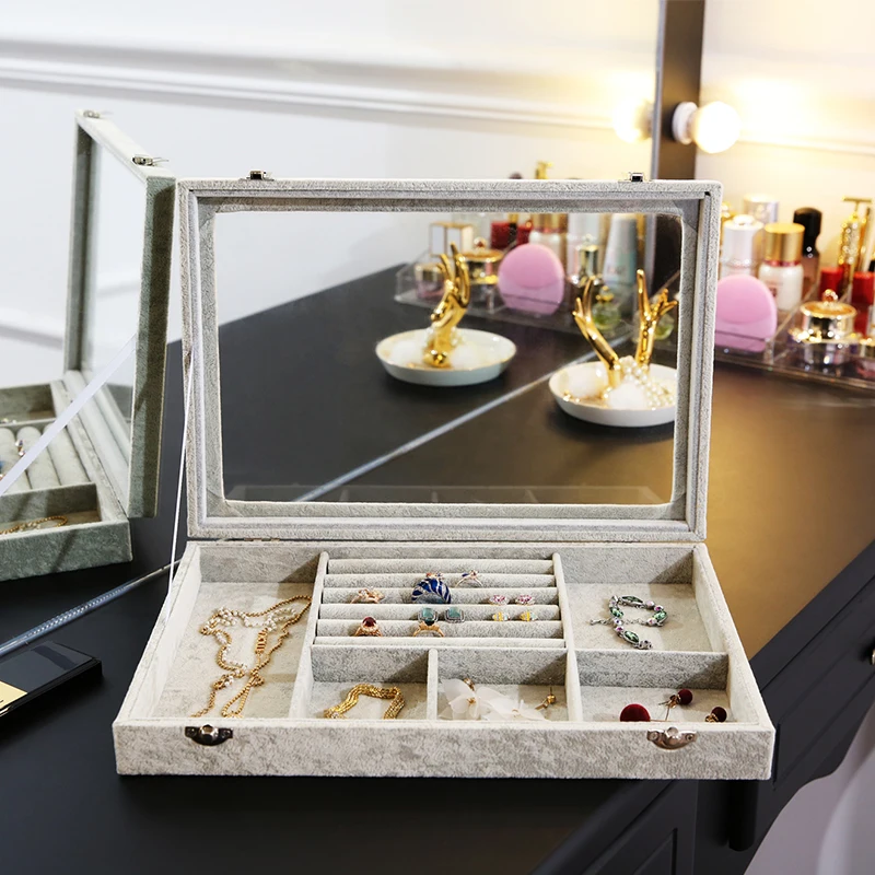 ANFEI New Mixed Jewelry Box Tray Necklace/Ring/Earrings/ Display Box Velvet Jewelry Organizer Box Bead Container Storage A255-11 ANFEI New Mixed Jewelry Box Tray Necklace/Ring/Earrings/ Display Box Velvet Jewelry Organizer Box Bead Container Storage A255-11