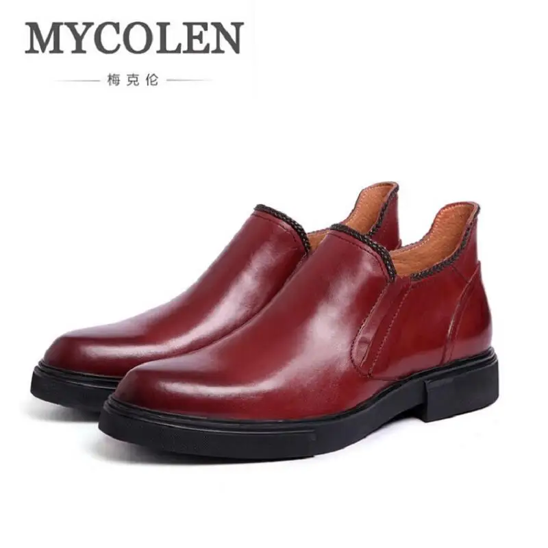 

MYCOLEN Brand Vintage Retro Handmade Street Style Mens Ankle Boots Shoes Autumn Winter Genuine Leather Business Chelsea Boots