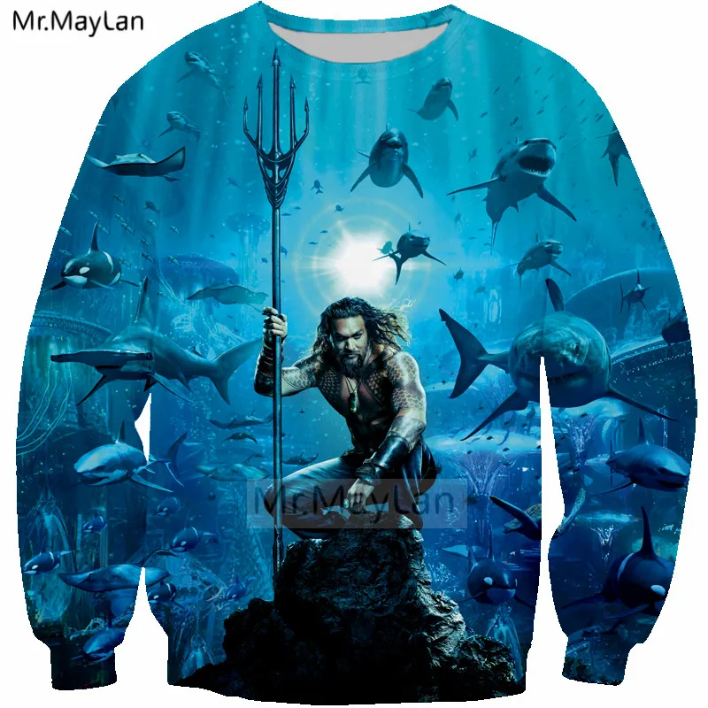 2018 New Design Movie Aquaman 3D Print Jackets Men/women Hiphop Streetwear Cool Hoodies Boy Hipster Fashion Clothes Man Tops 5XL