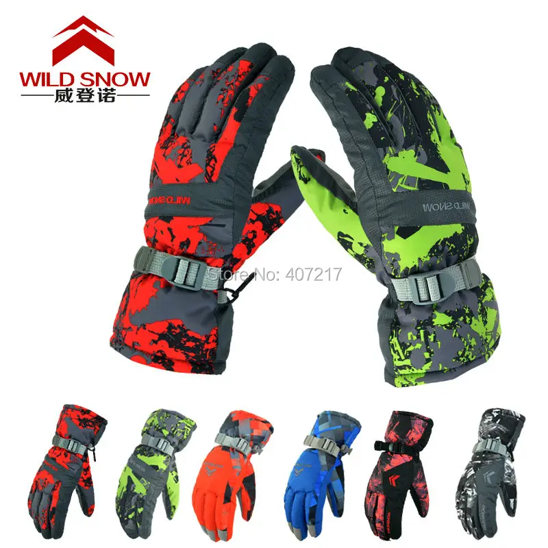 2016 Lover's color matching ski gloves full fingered mittens neutral