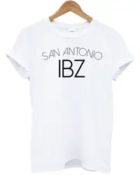 Сан Антонио Ибица футболка аэропорт пап праздник обувь для девочек для мужчин женщин пляжный летний топ 100% хлопковая футболк