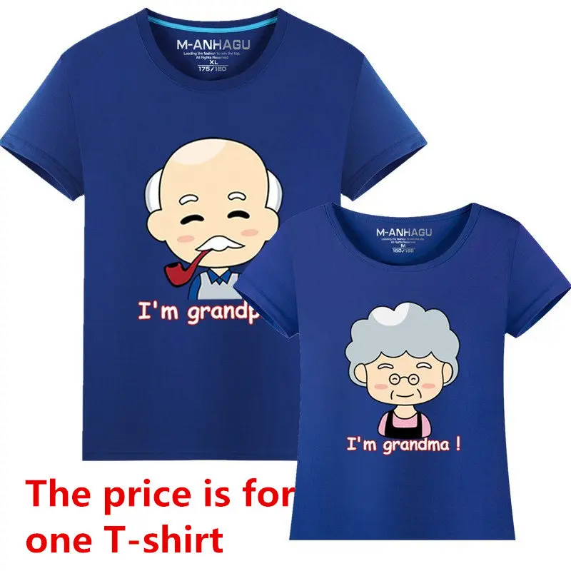MANHAGU/брендовая Одинаковая одежда для всей семьи, 1 предмет футболка с рисунком Для дедушки и дедушки, семейная одежда - Цвет: as chart