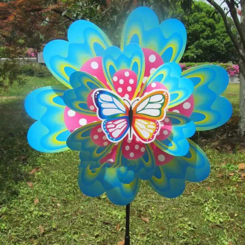 

New Arrival Wind Spinner Windmill Toys Garden Decoration Insect Cartoon Butterfly Kids Children Toy Gifts Yard Wheel Pinwheel