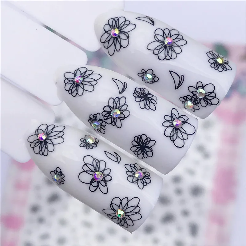 

1pcs 3D Super Thin Nail Stickers Tips Nail Art Adhesive Decals Manicure Tool Dark Decoration Flower Nail Wraps