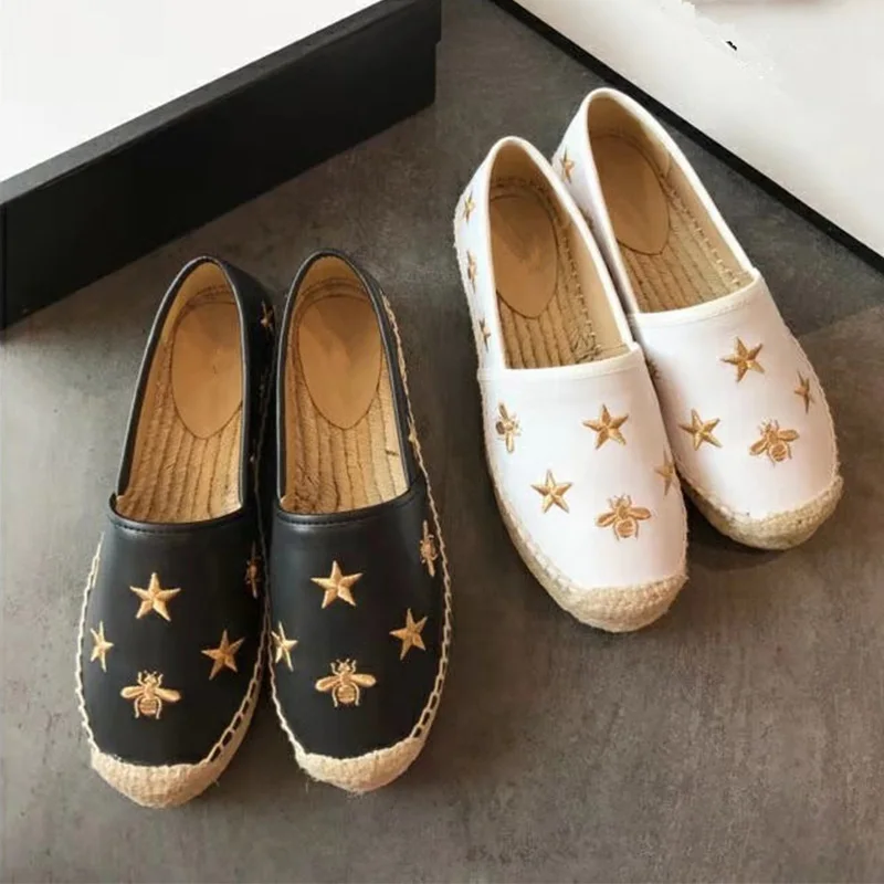 

Fisherman's shoes women's flat bottom 2019 spring and summer new hundred straw shoes a lazy person Le Fu shoes casual shoes