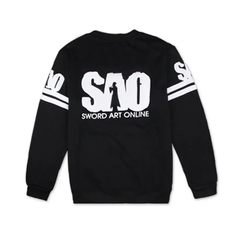 New Anime SAO Sword Art Online Kirito Cosplay Hoodie Coat Jacket Black