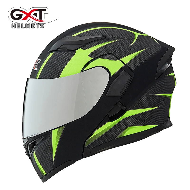 Зимние мотоциклетные шлемы из натуральной GXT с двойными линзами, высокое качество, мотоциклетный скутер, зимний летний мужской мотоциклетный шлем - Цвет: a1