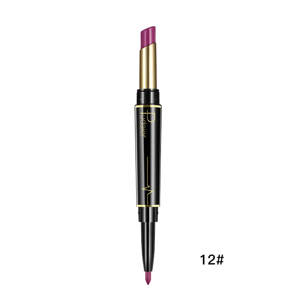 16 цветов двухконцевая увлажняющая матовая помада макияж водонепроницаемый долговечный косметический блеск сексуальное качество для женщин блеск для губ C604 - Цвет: L