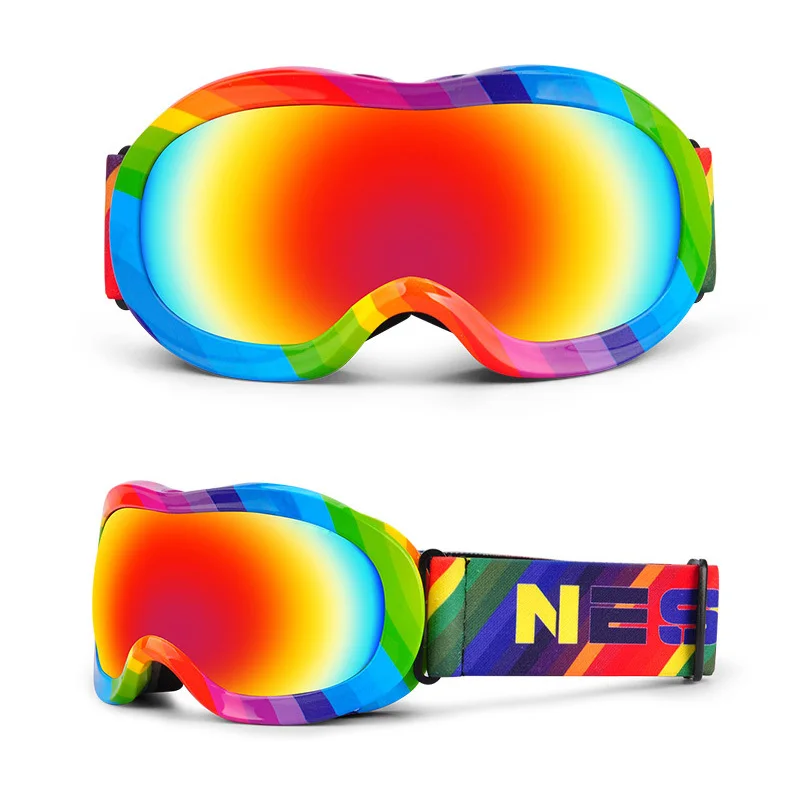 Детские лыжные очки профессиональные детские сноубордические очки для мальчиков и девочек горнолыжные очки противотуманные снежные очки для детей от 3 до 13 лет - Цвет: 7