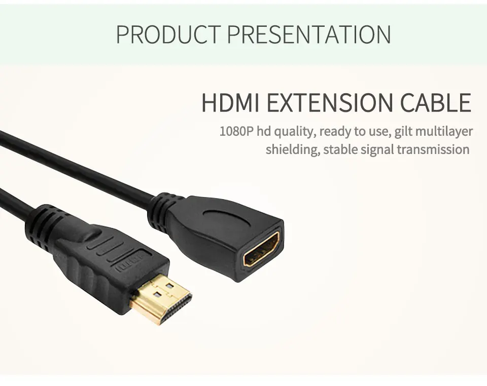 HDMI Extension Cable Male to Female 1m 2m 3m HDMI 3D 4K 1.4v High quality HDMI Cable Adapter for HD TV LCD Laptop PS3 Projector (3)