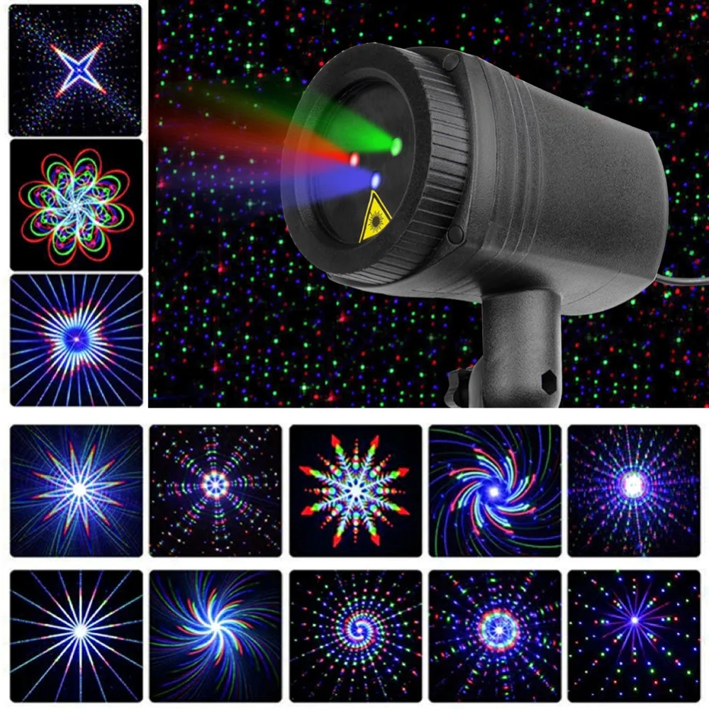 Kerst Sterren Laserlicht Douche 24 Patronen Projector Effect Remote