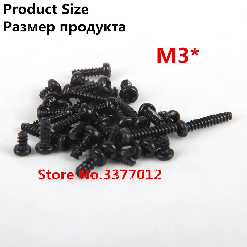 

100pcs/lot Black tapping screw Slotting M3 Cutting tail Flat cross countersunk head tapping screws KB
