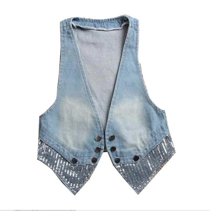 womans jean vest