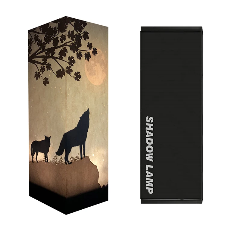 

amazing shadow lamp wolf animal night lights paper sleep aid decorative lamp USB power warm white touch sensor IY303169-26