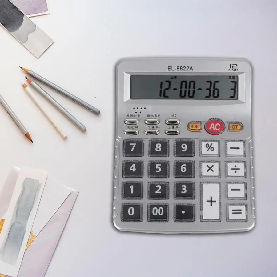 

12-Digit Display Voice Calculator Desktop Scientific Calculator for Office Business Student