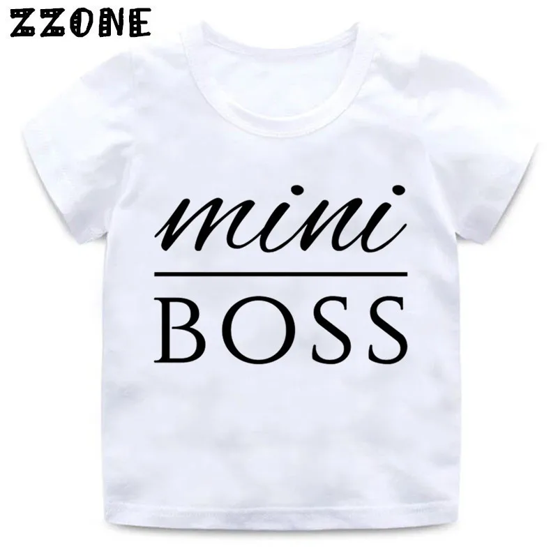Футболка с надписью MINI BOSS для мальчиков и девочек детская забавная повседневная