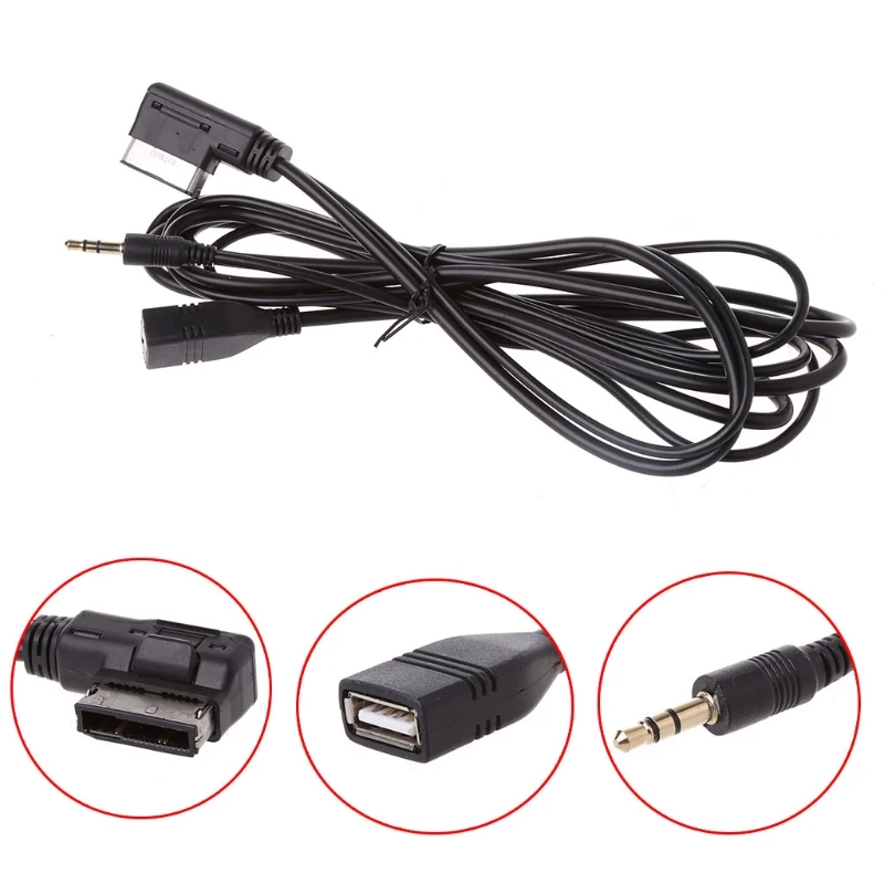 Автомобильное зарядное устройство AMI с музыкальным интерфейсом AUX USB кабель для