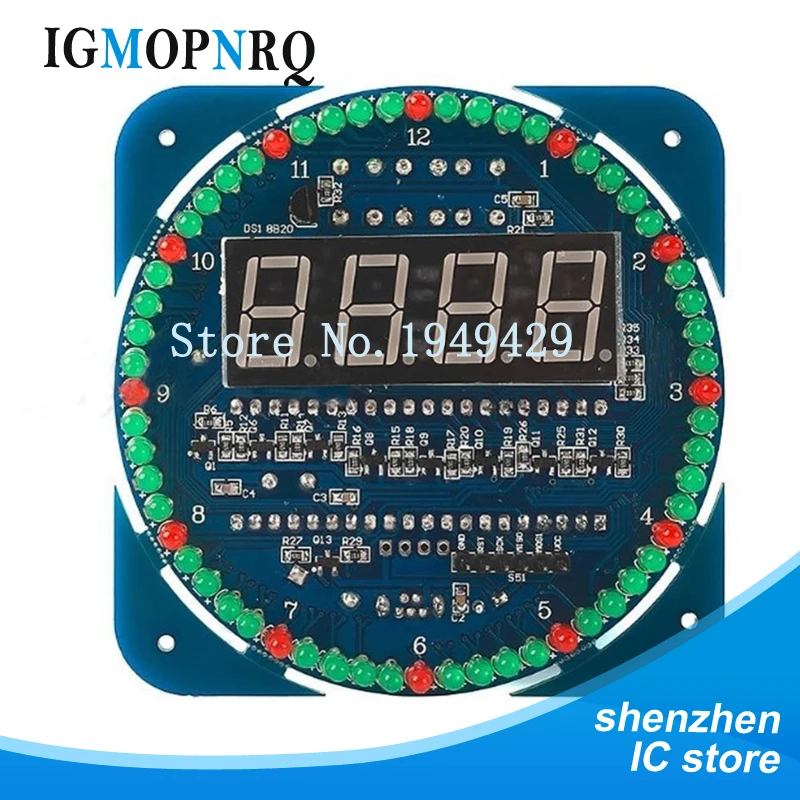 

Rotating DS1302 Digital LED Display Module Alarm Electronic Digital Clock LED Temperature Display DIY Kit Learning Board 5V