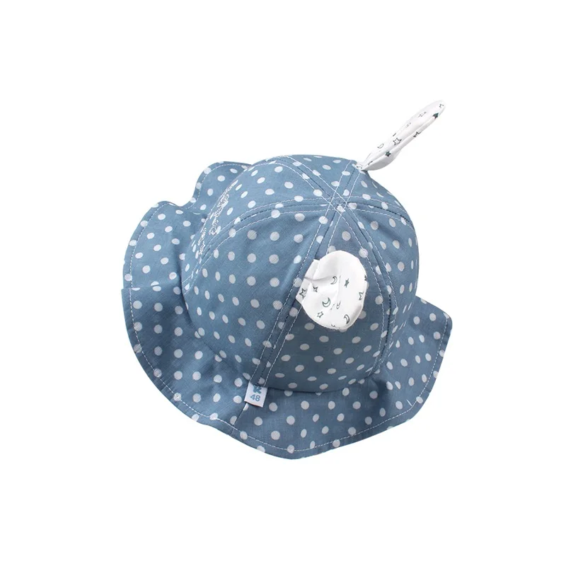 Polka Panama Baby Hat For Girls Cute Rabbit Ears Girls Cap Summer Beach Sun Hat Dots Baby Girls Bucket Hat Baby Girls Clothing (5)