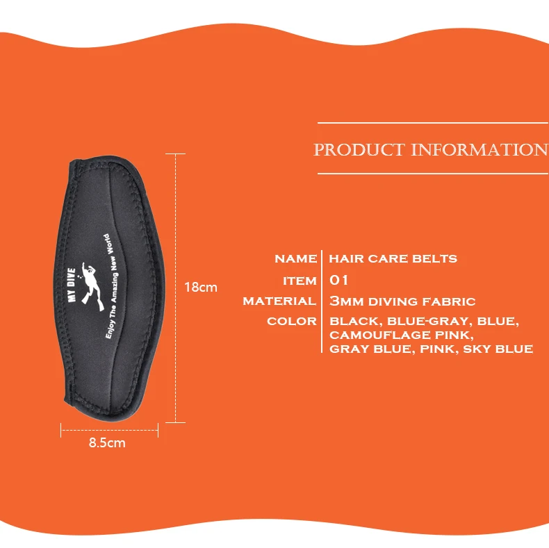 Для подводного плавания из неопрена маска на голову ремень защиты длинные волосы добавлены комфорт оборудования трубка защиты эластичная