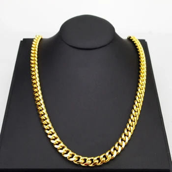 

75CM Length Gold Chain Necklace For Men Huge & Heavy Chunky Link Fashion Jewelry HZB024