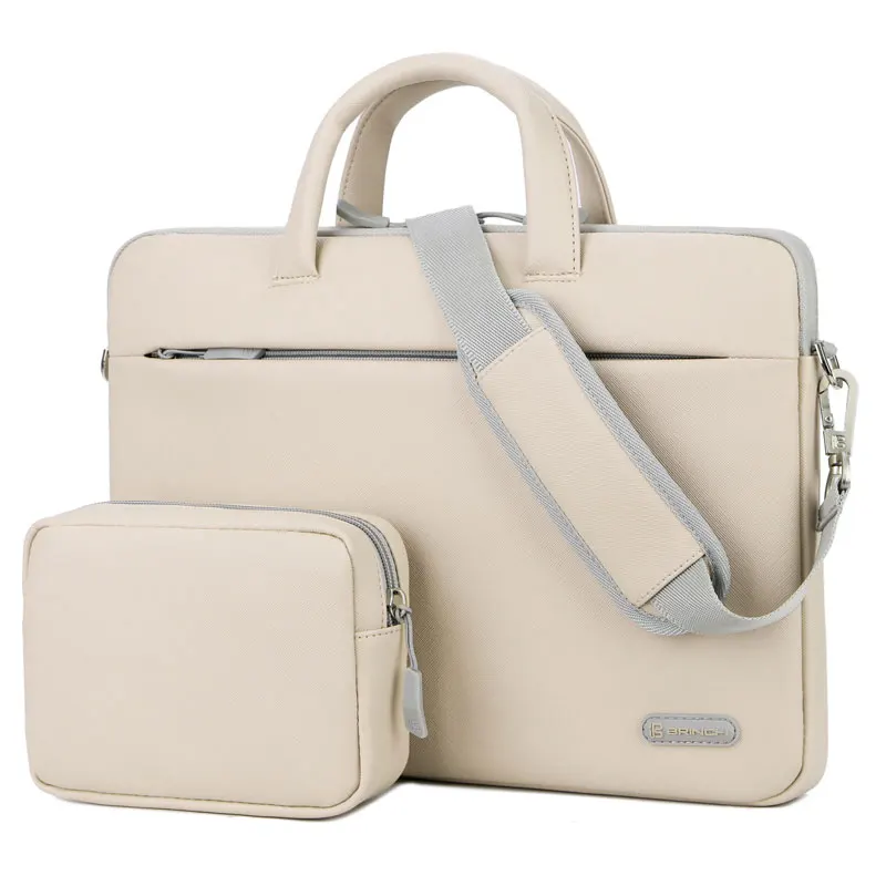

Faux PU Leather Laptop Bag Computer Sling Handle 13.3"14.6"15"15.4"15.6" Notebook Pouch Women Men Case