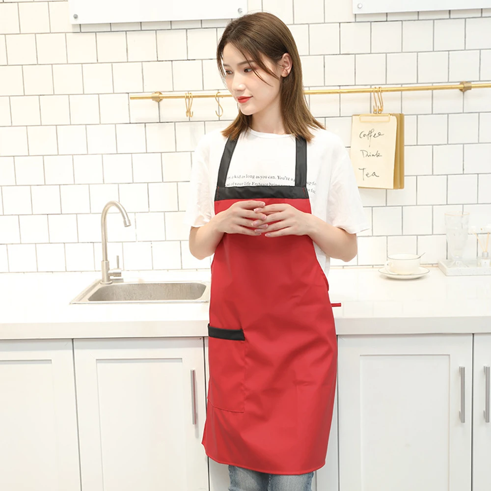 

Cleaning Cooking Waterproof Oil Proof Apron Women Men Chef Kitchen Home Restaurant Cafe Bibs